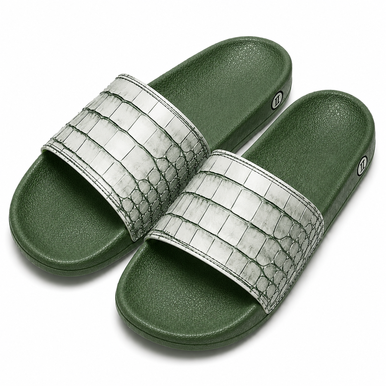 BEACH SLIPPERS - DARK GREEN