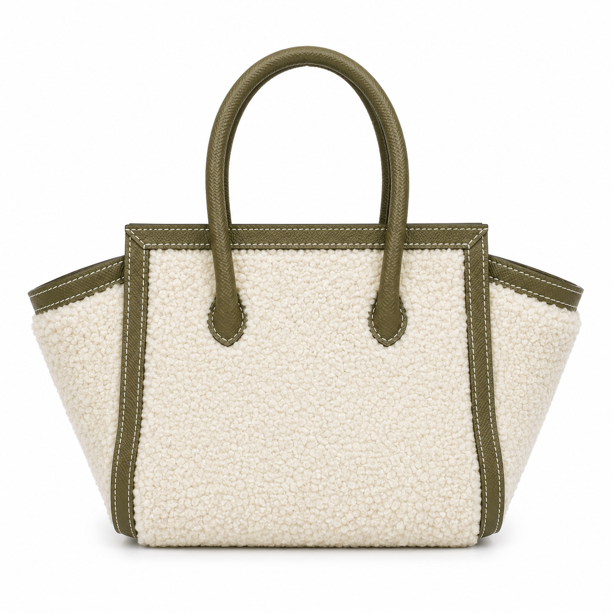 jz bag fur size 15 - olive green / lamb shearling