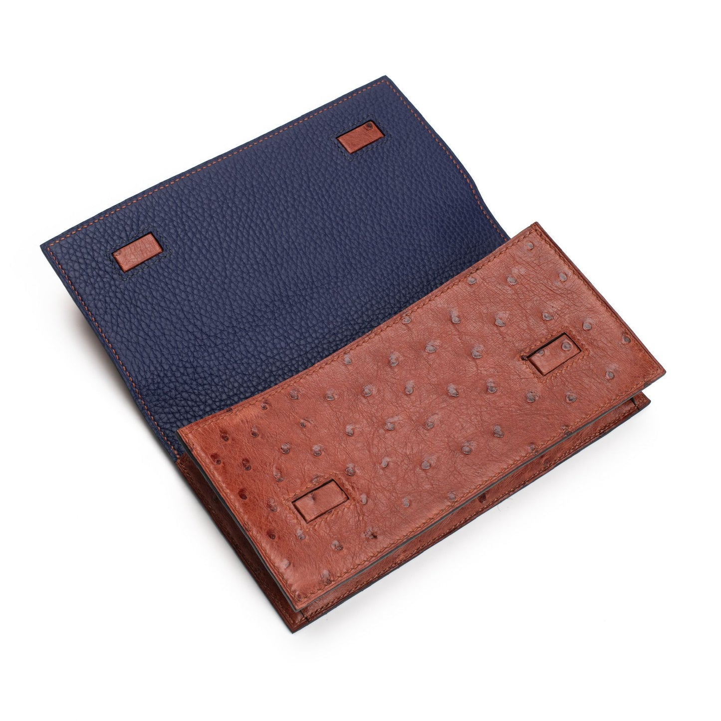 BROWN OSTRICH CLUTCH BAG