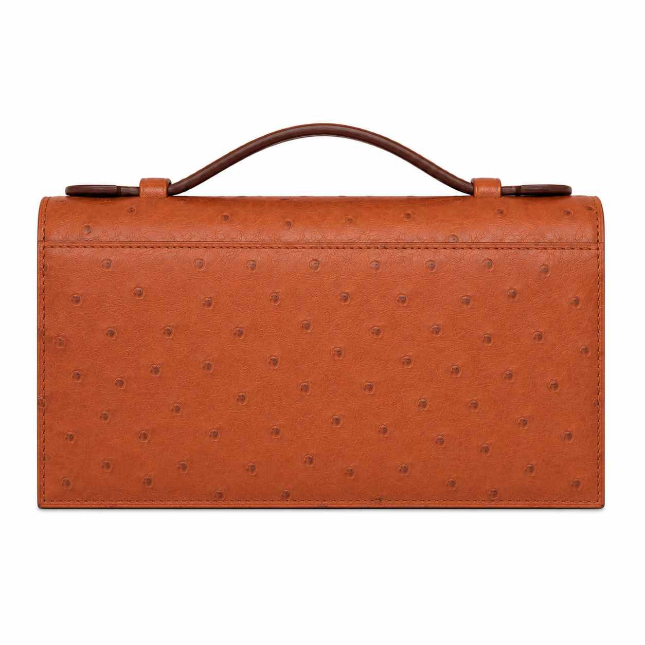 orange ostrich clutch bag