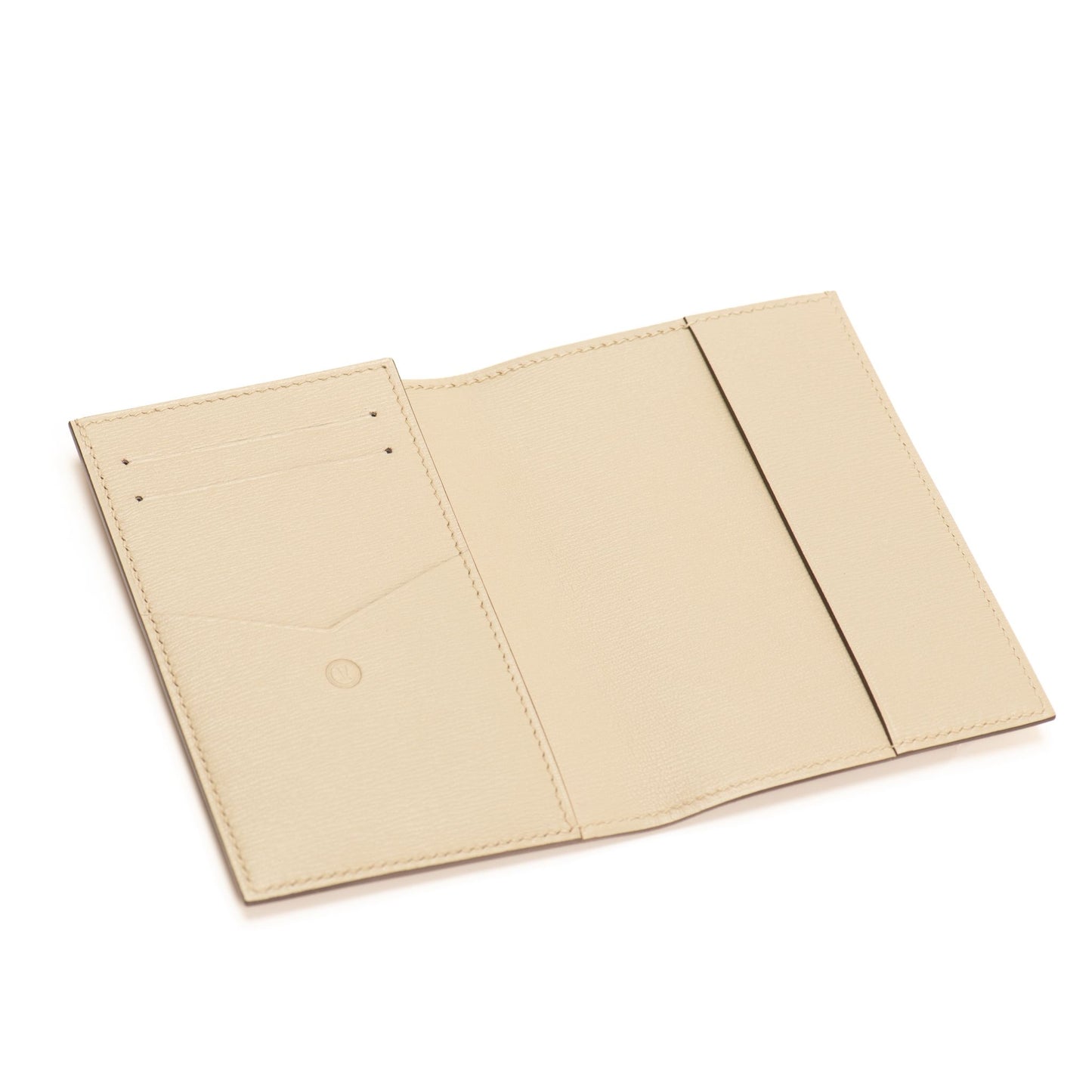 BERENILE LEATHER PASSPORT COVER WITH BASEBALL STITCHING