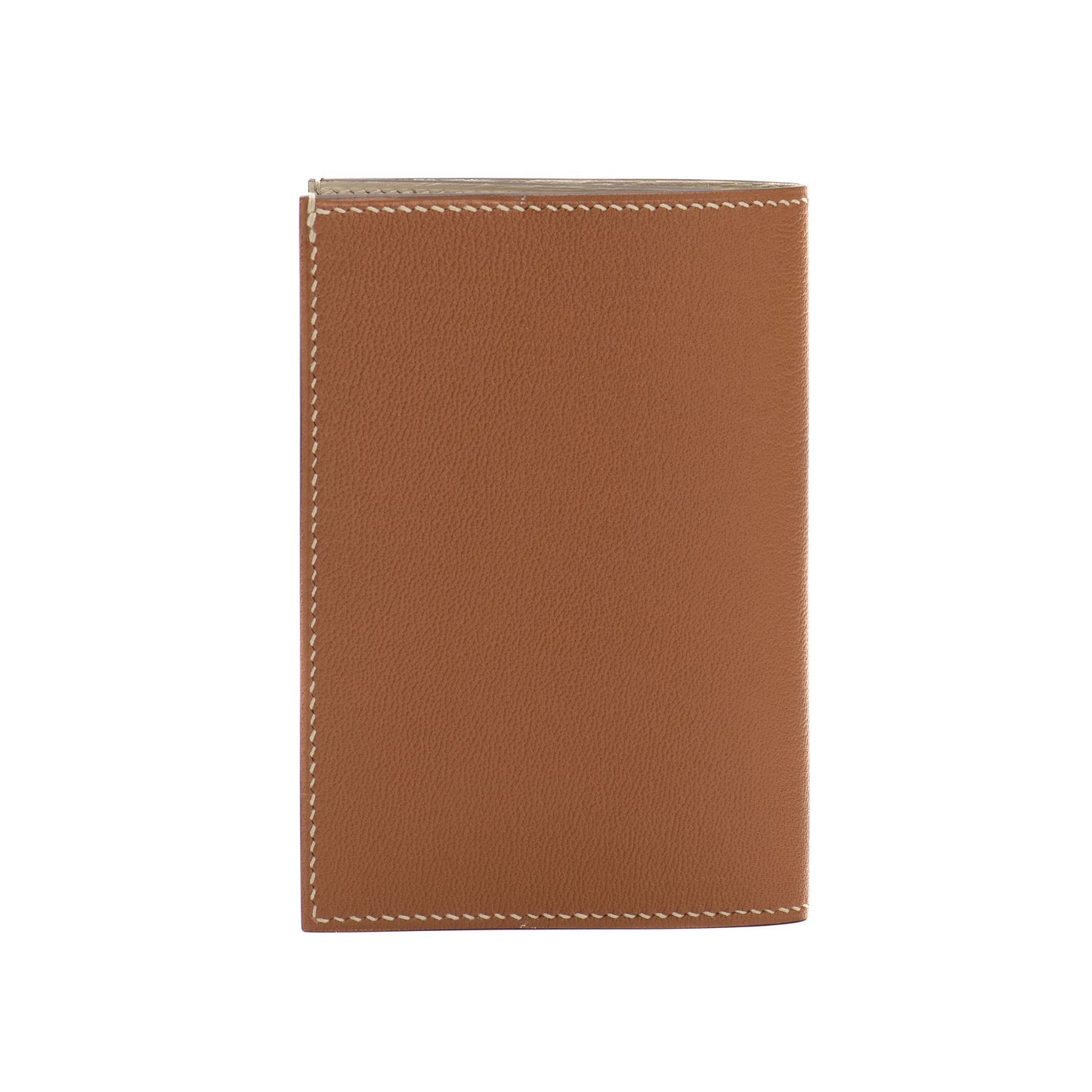 BERENILE LEATHER PASSPORT COVER WITH BASEBALL STITCHING
