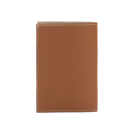BERENILE LEATHER PASSPORT COVER WITH BASEBALL STITCHING