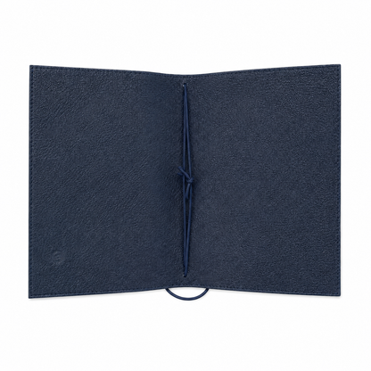 BLACK OSTRICH NAVY INSIDE A6 NOTEBOOK COVER