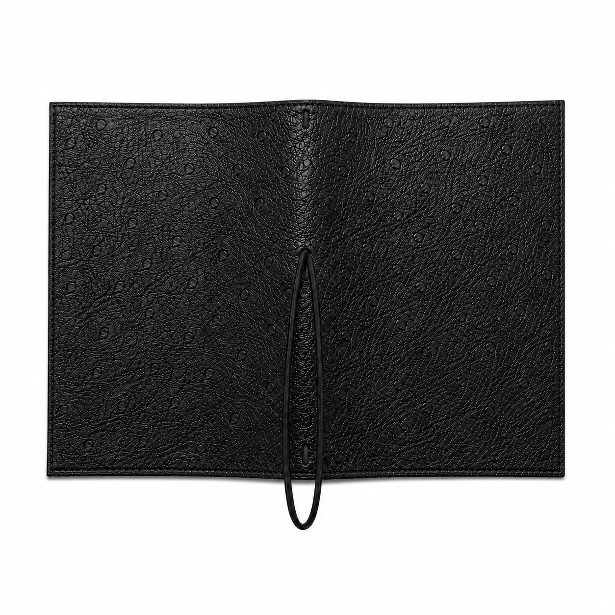 BLACK OSTRICH BLUE INSIDE A6 NOTEBOOK COVER