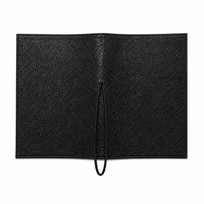 BLACK OSTRICH BLUE INSIDE A6 NOTEBOOK COVER