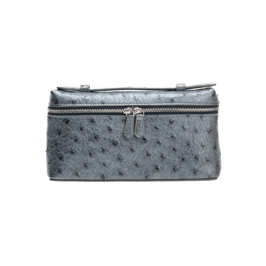 LORO STYLE BAG - SILVER BLACK OSTRICH
