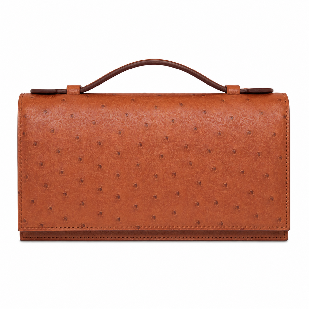 orange ostrich clutch bag