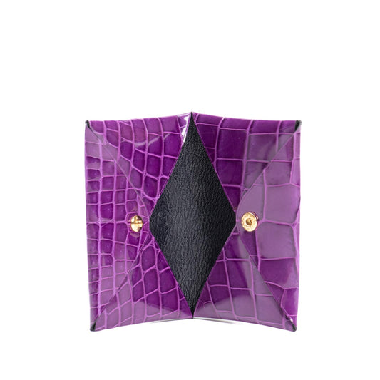 CALVI - HERMES STYLE - CROCODILE PURPLE ON BLACK