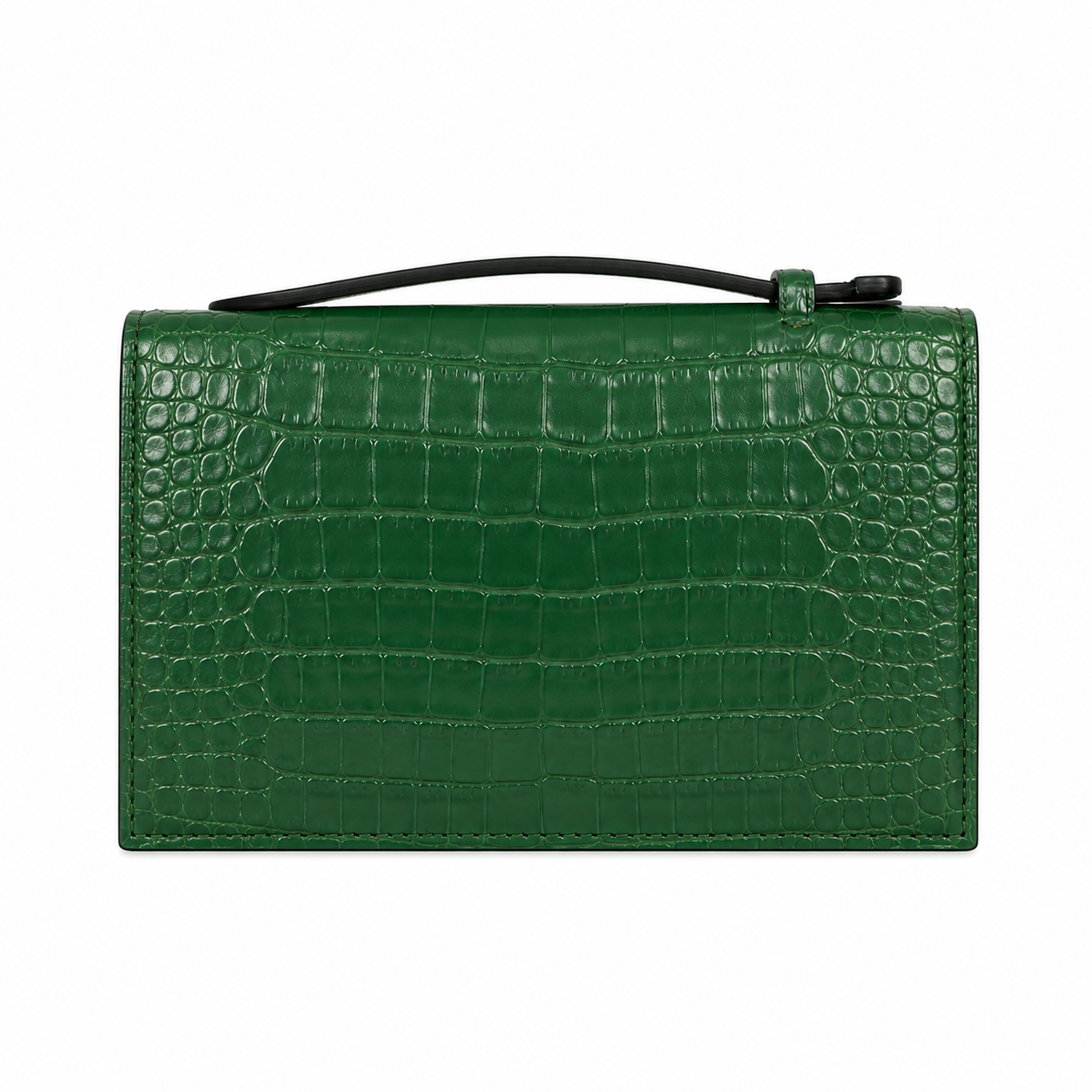 full green croco clutch bag size 20