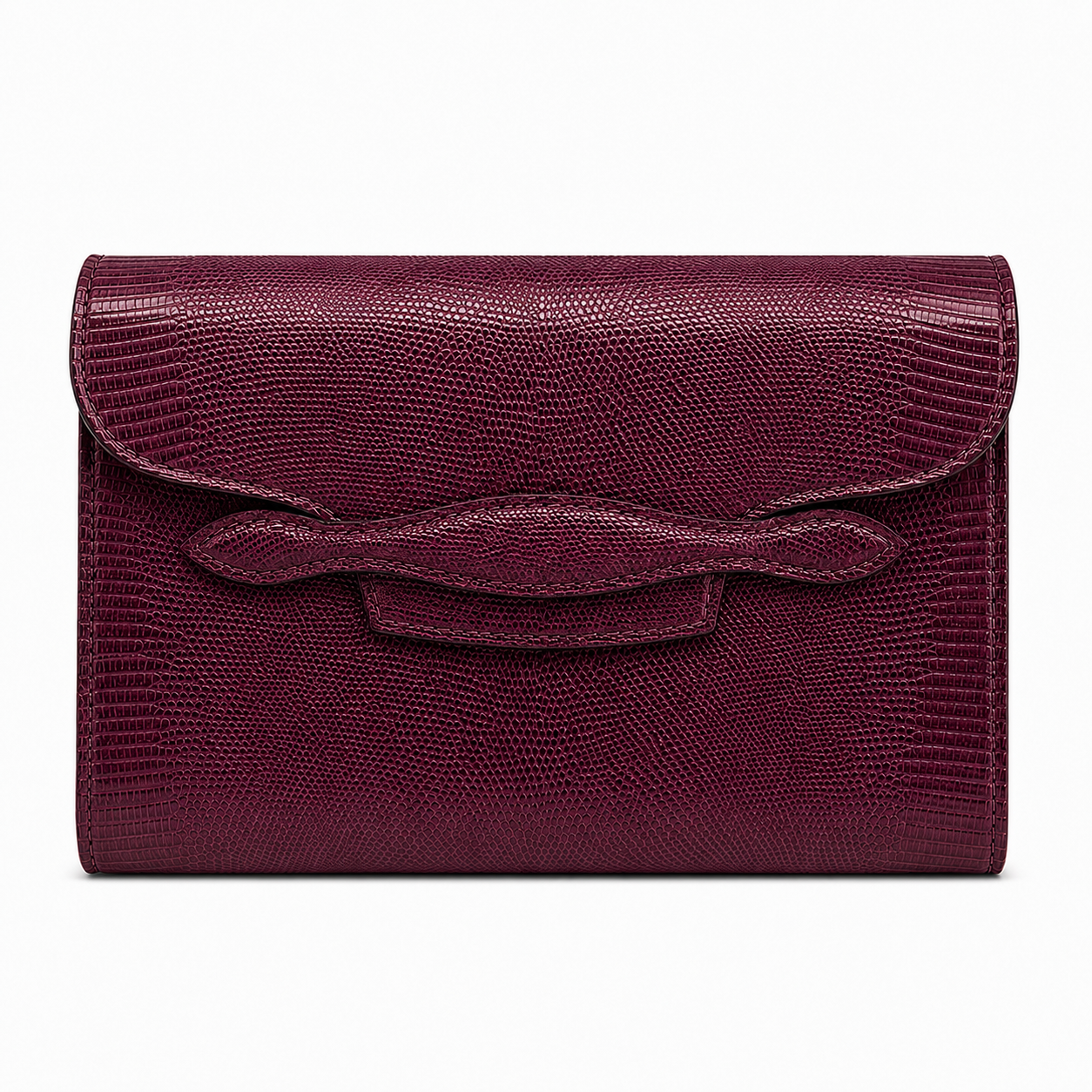 lizard salem shoulder bag size 21 - burgundy