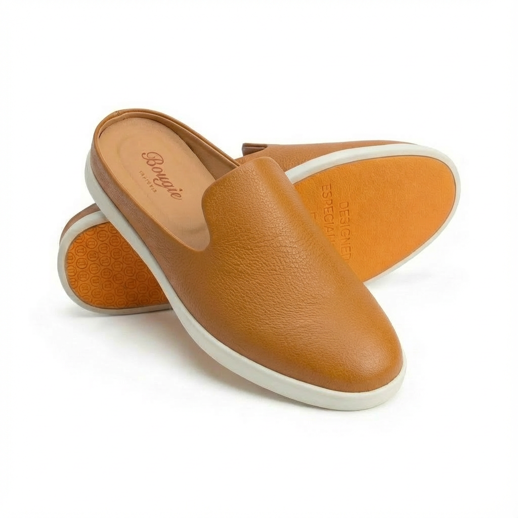 BOUGIES SLIPPER CAMEL CALF SKIN