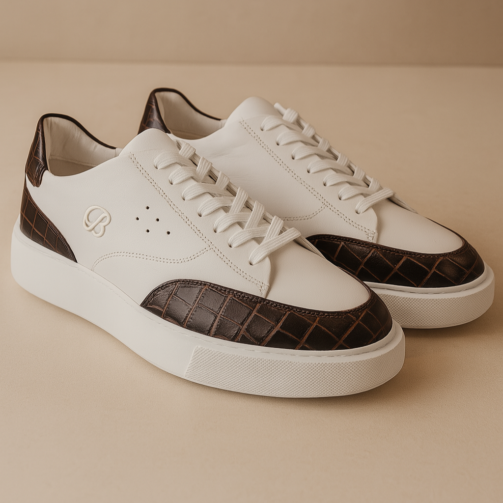 BOUGIES SNEAKERS WHITE ON CROCO
