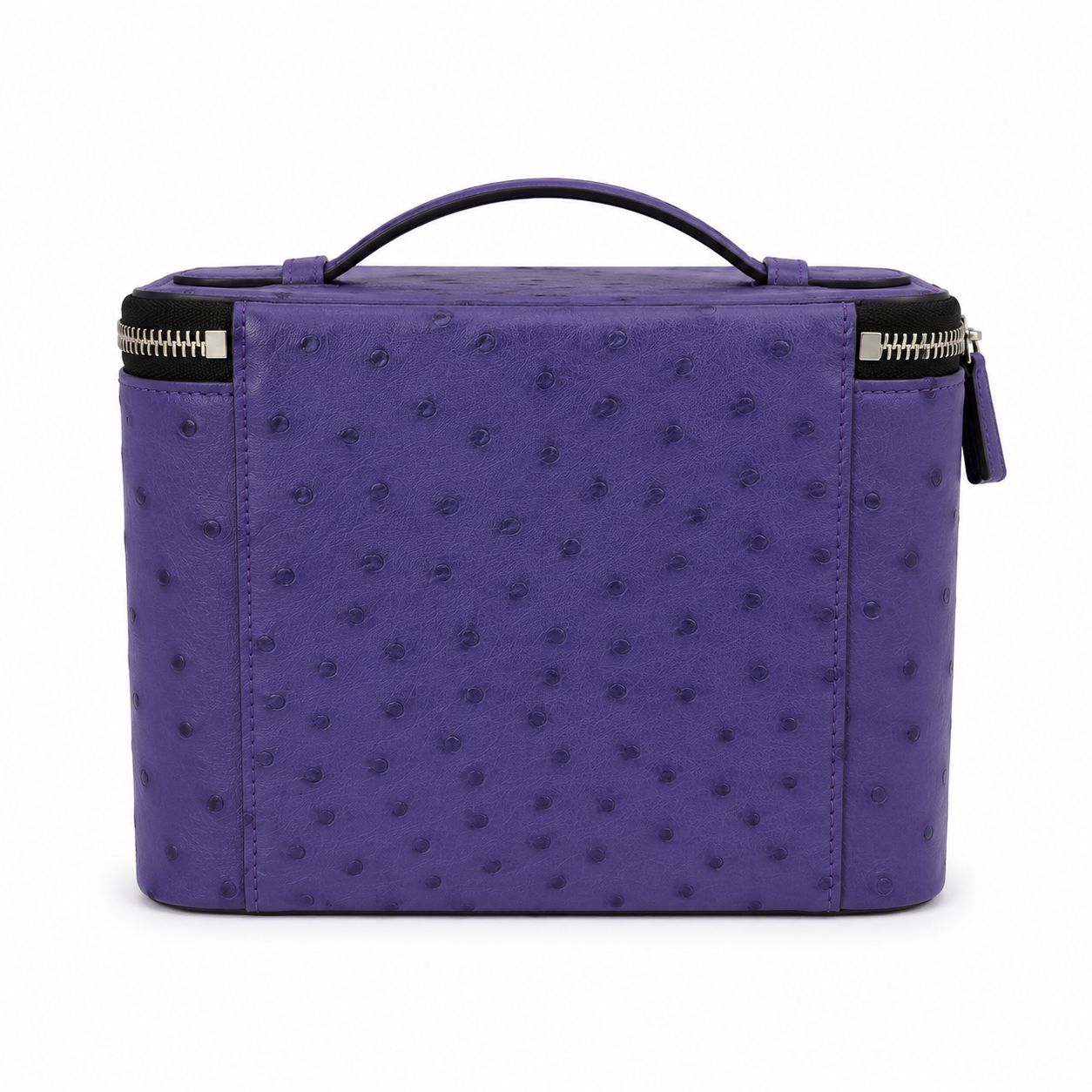 large vanity zipper case purple ostrich