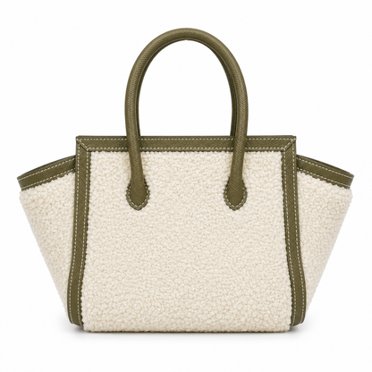 jz bag fur size 15 - olive green / lamb shearling