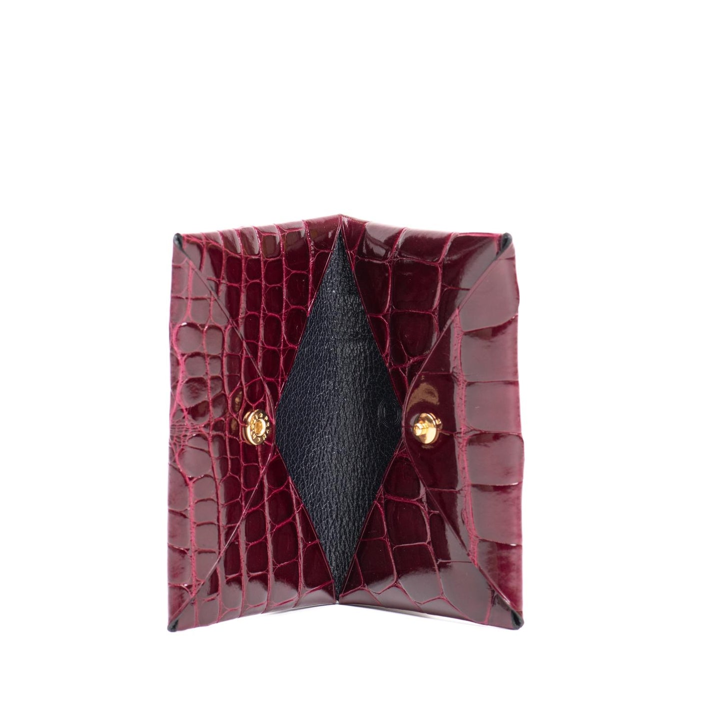 CALVI - HERMES STYLE -  CROCODILE BURGENDY ON BLACK