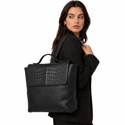 black alligator laptop backpack