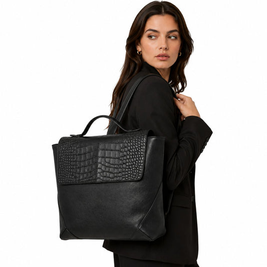 black alligator laptop backpack