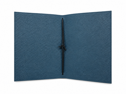 BLACK OSTRICH BLUE INSIDE A6 NOTEBOOK COVER