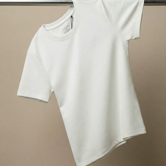 JACOB THE TAILOR - COOL FABRIC CREW NECK SHORT SLEEVE T SHIRT -WHITE