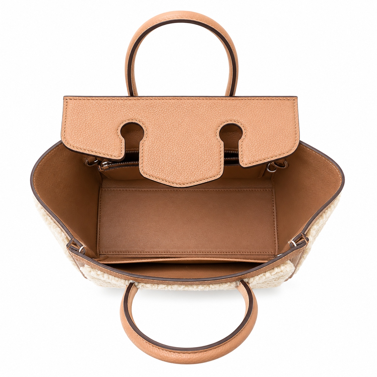 jz bag fur size 15 - light brown / lamb shearling