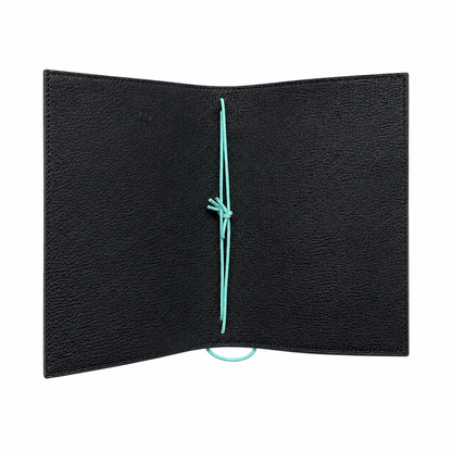 BLACK OSTRICH BLACK INSIDE A6 NOTEBOOK COVER