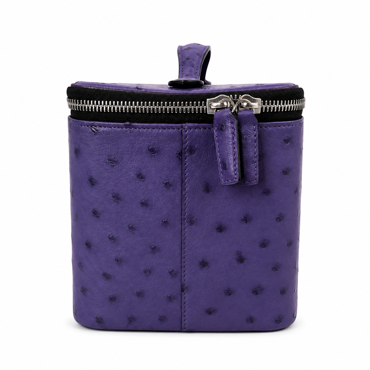 large vanity zipper case purple ostrich