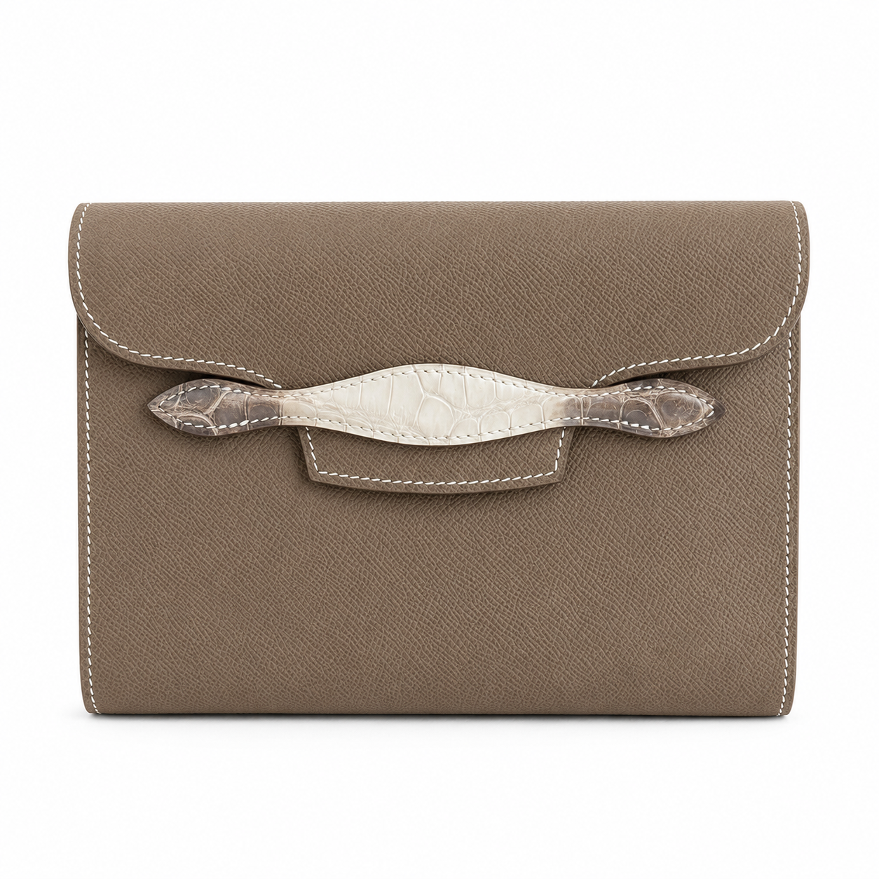 salem shoulder bag size 21 - dark grey with himalayan croco / calf skin