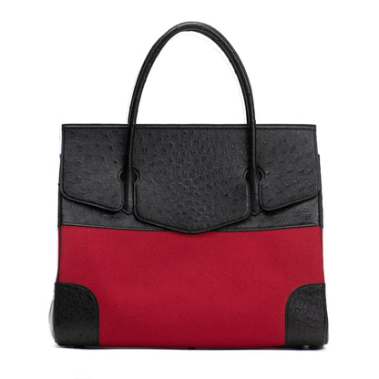 black ostrich with red canvas bag size 40