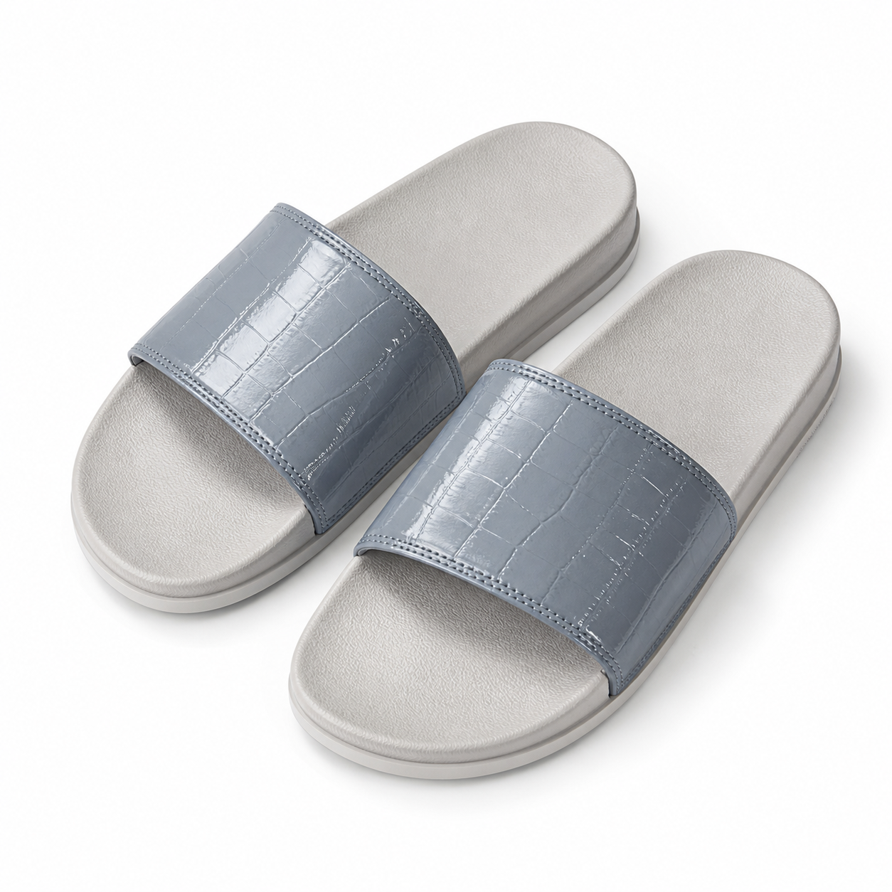 BEACH SLIPPERS - GREY ON GREY