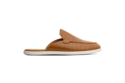 BOUGIES SLIPPER CROCO CAMEL BROWN