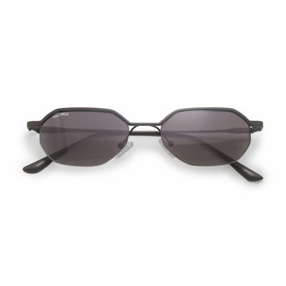FC 2026 - 383, black frame with grey gradient lenses, front view with folded temples