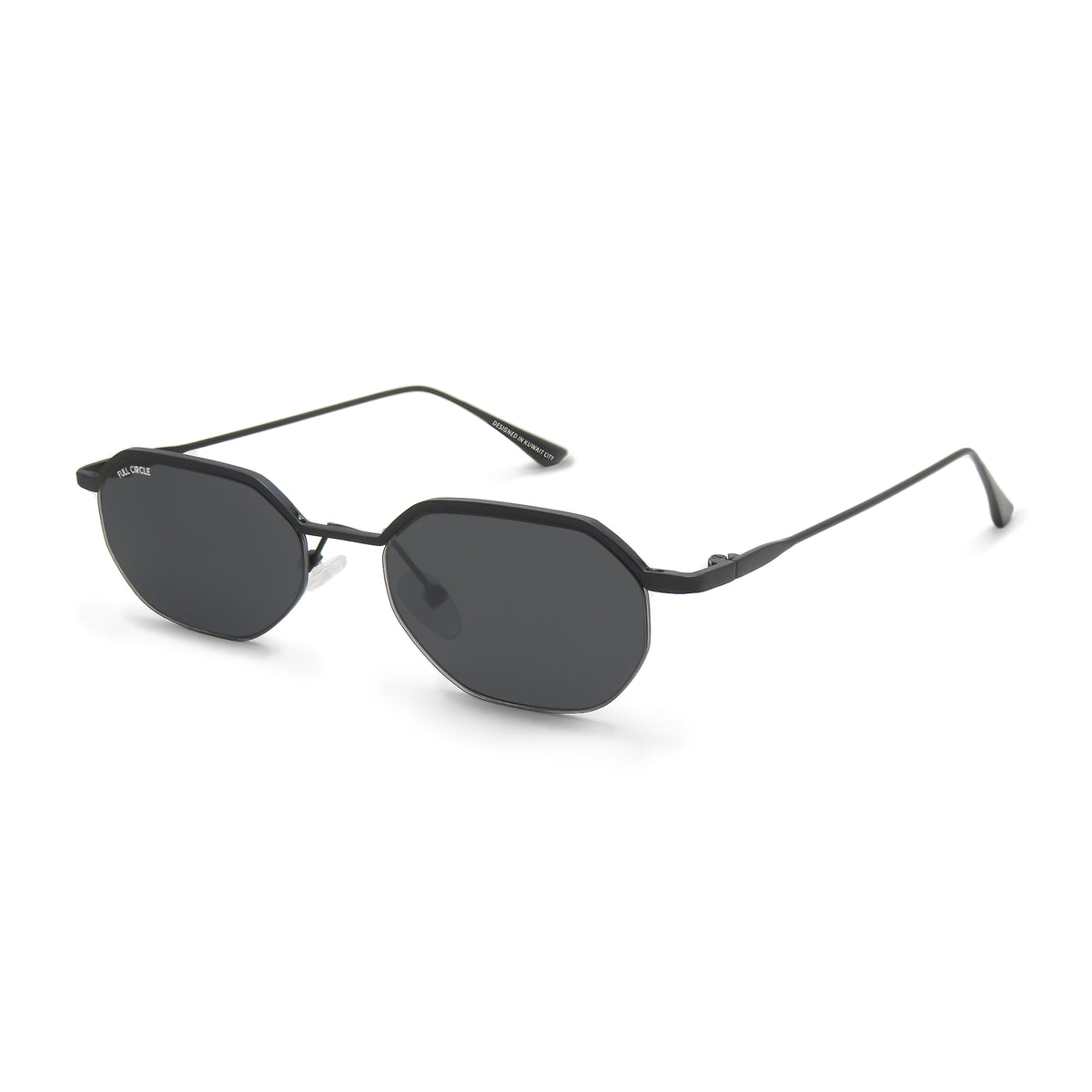 FC 2026 - 384, black frame with dark grey lenses, three-quarter view