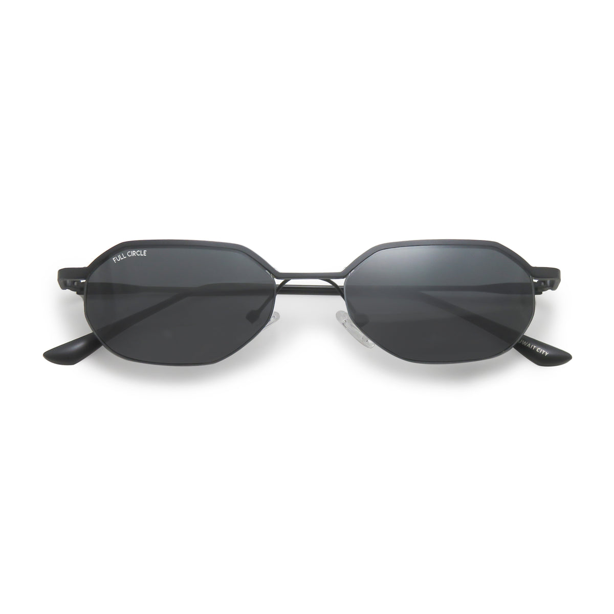 FC 2026 - 384, black frame with dark grey lenses, front view with folded temples