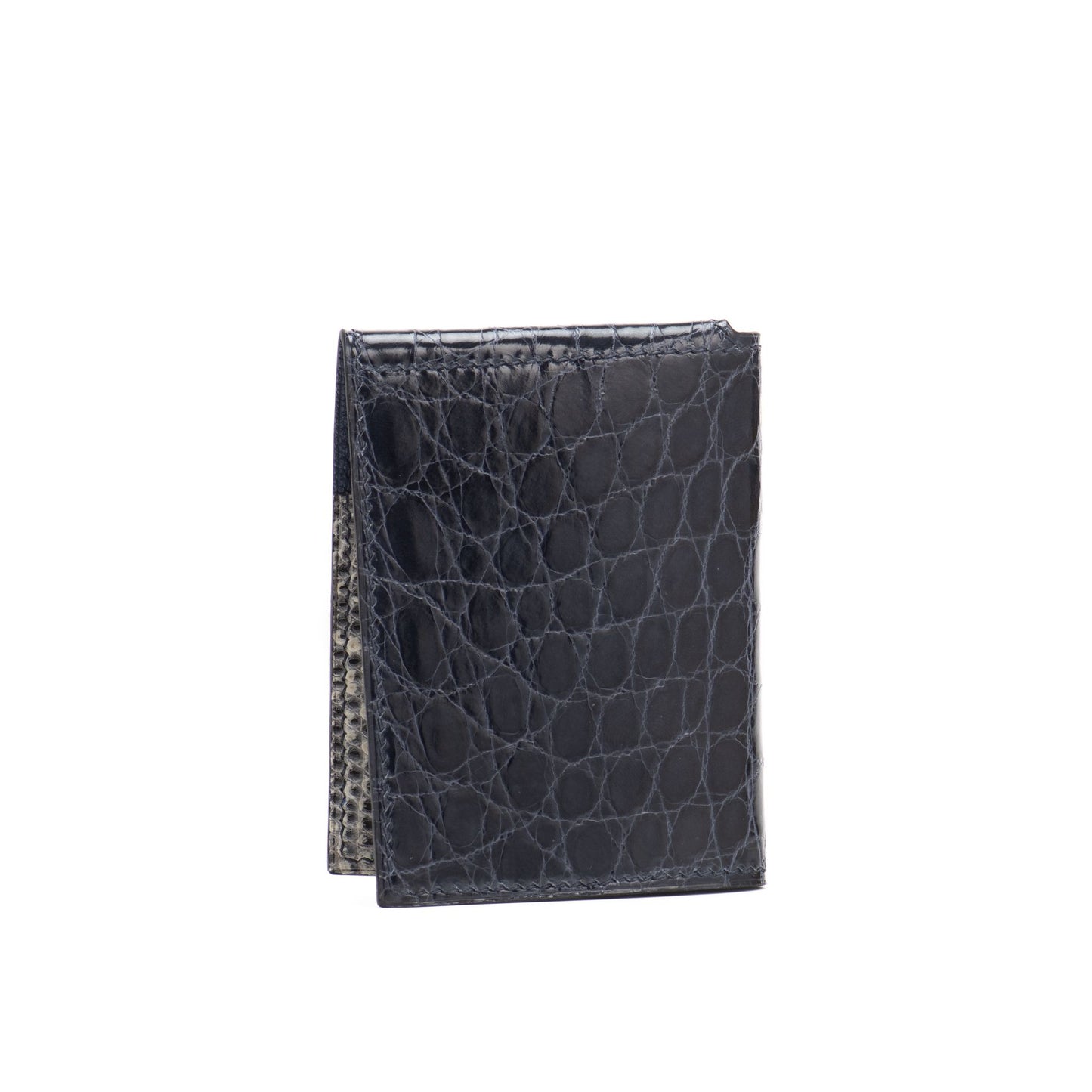 CROCO TRIFOLD BLACK WITH OMBRE ON NAVY