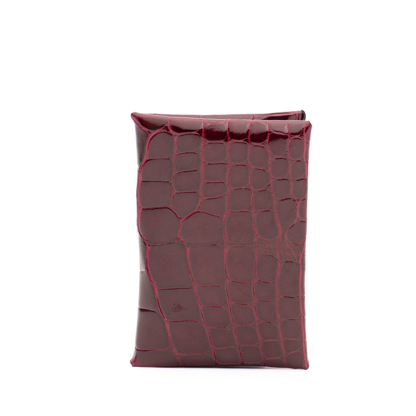 CALVI - HERMES STYLE -  CROCODILE BURGENDY ON BLACK