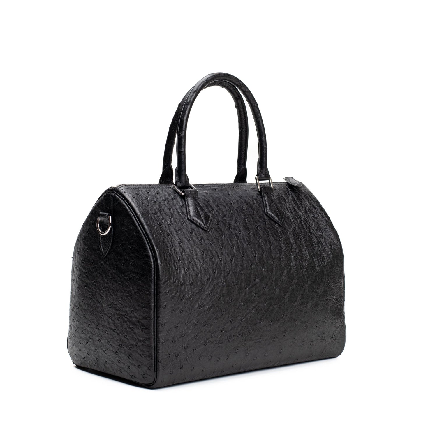 BLACK OSTRICH DUFFLE BAG SIZE 30