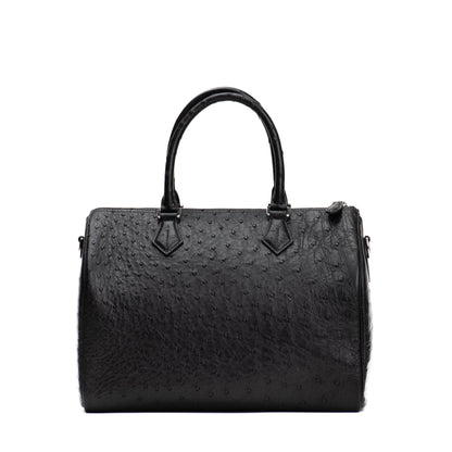 black ostrich duffle bag size 30