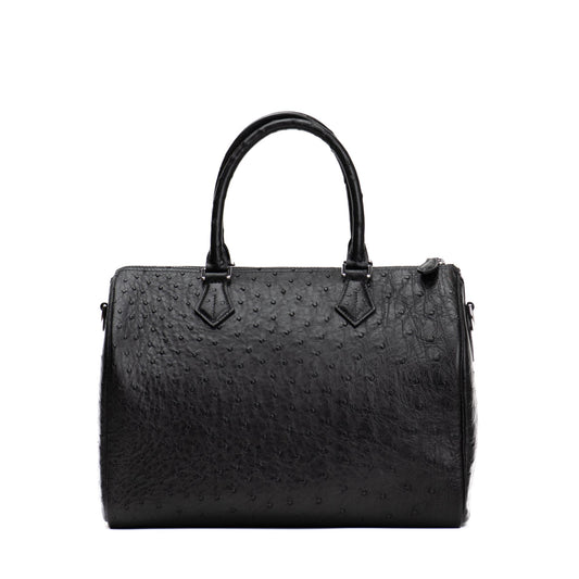 BLACK OSTRICH DUFFLE BAG SIZE 30