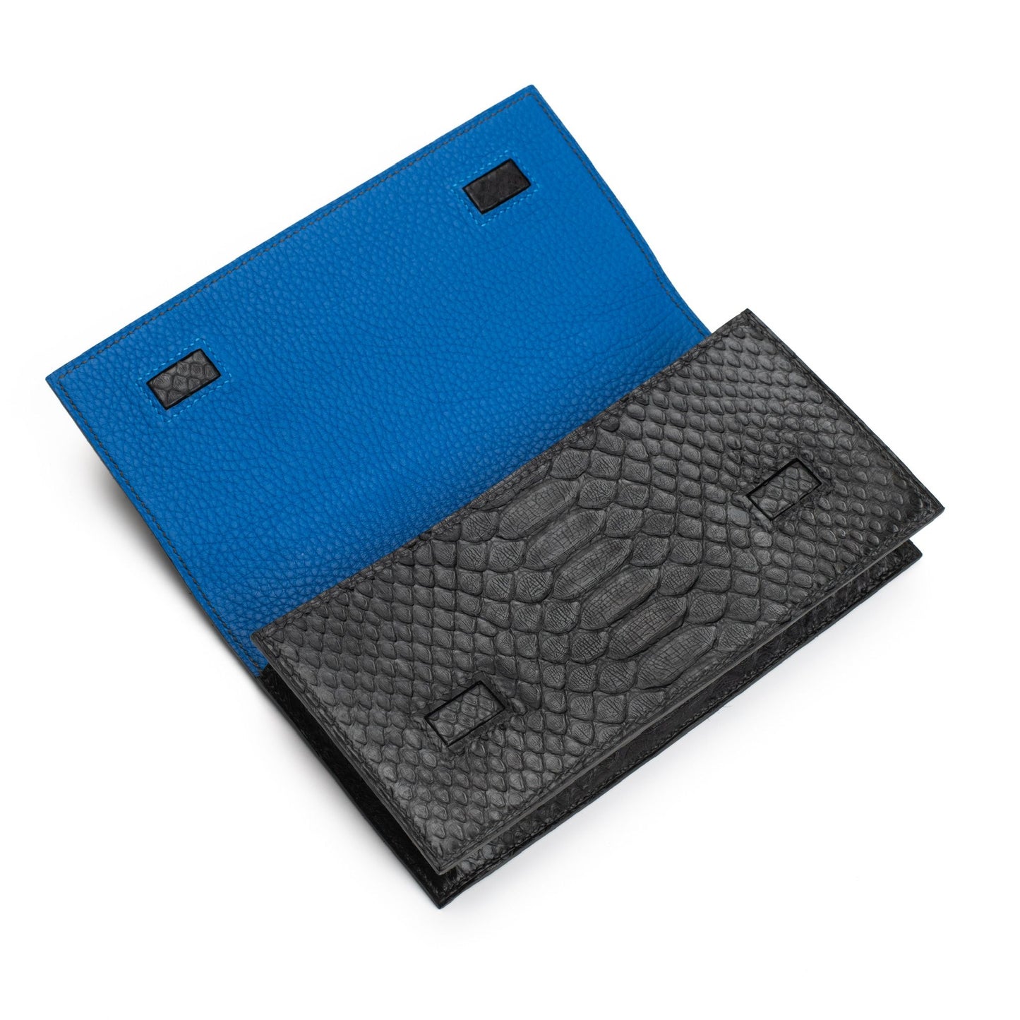 BLACK PYTHON CLUTCH BAG