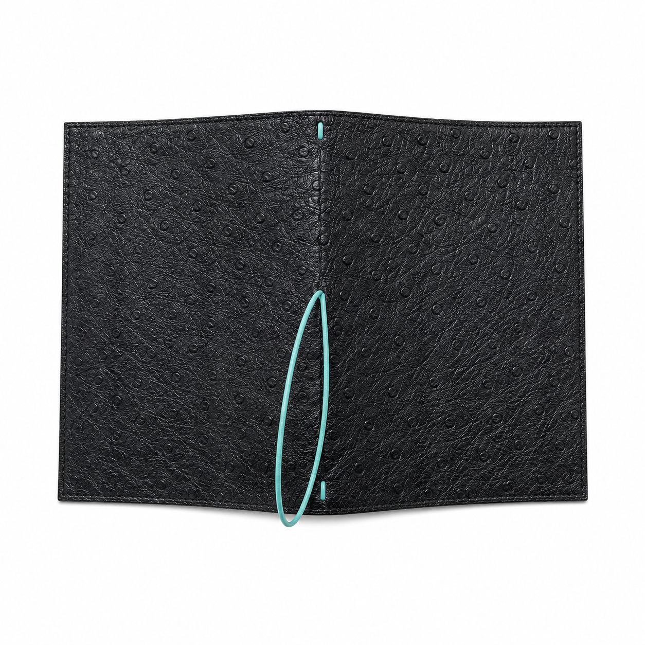 BLACK OSTRICH BLACK INSIDE A6 NOTEBOOK COVER