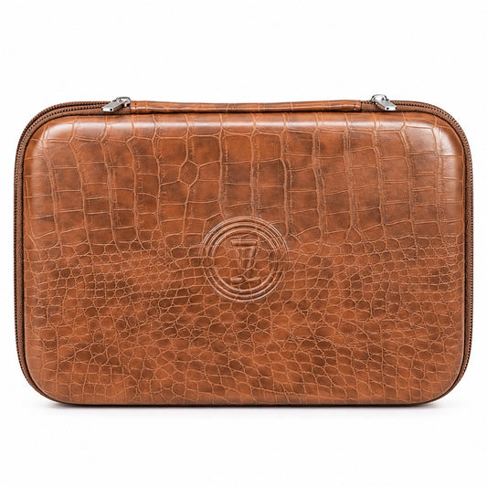 Four Slot Sunglasses Case - Brown