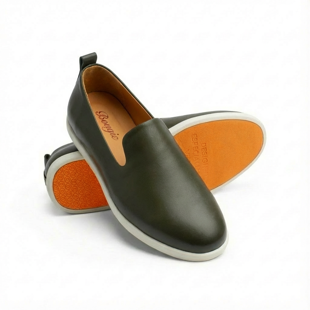 BOUGIES DEER SKIN LOAFER ARMY GREEN