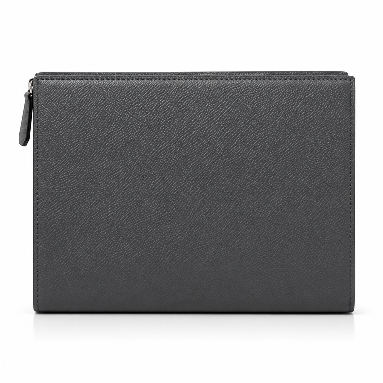 lv style zipper pouch calfskin size 25 cm - grey