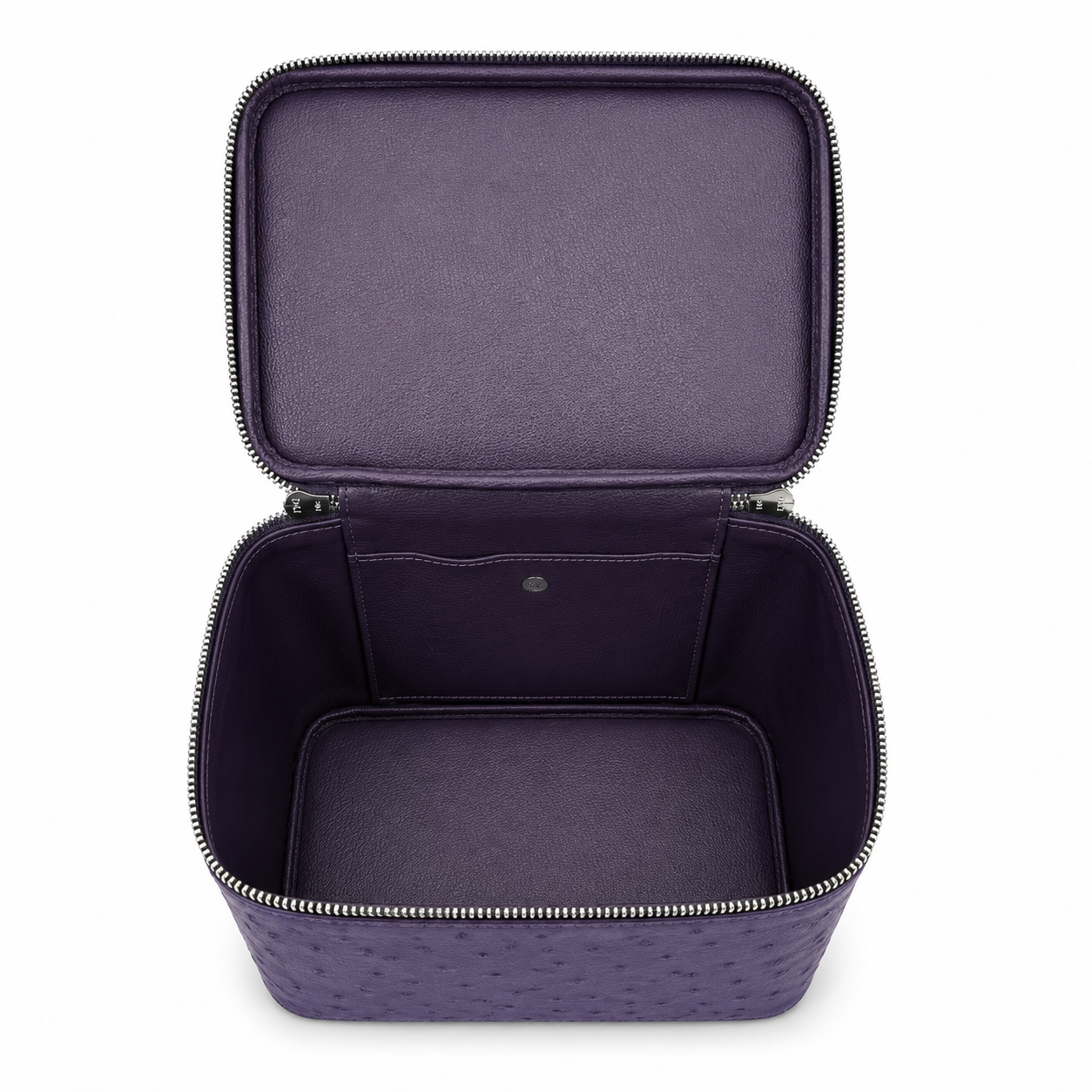 large vanity zipper case purple ostrich