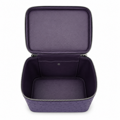 large vanity zipper case purple ostrich