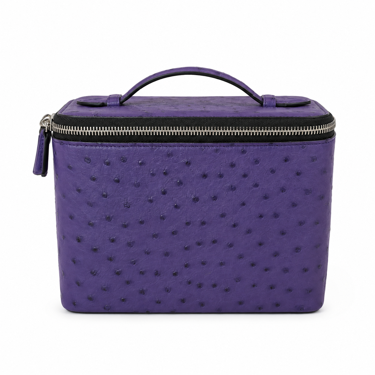 large vanity zipper case purple ostrich