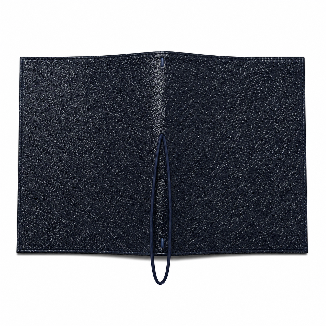BLACK OSTRICH NAVY INSIDE A6 NOTEBOOK COVER