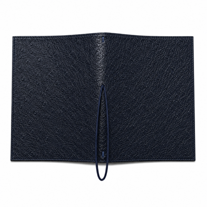 BLACK OSTRICH NAVY INSIDE A6 NOTEBOOK COVER